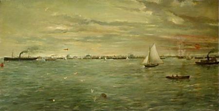 Verner Moore White The Harbor at Galveston, was painted for the Texas exhibit at the